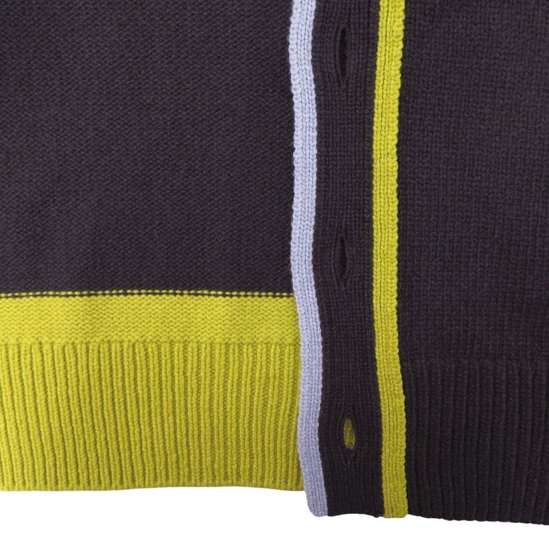 Hermes Tangram Striped Knit Cardigan XL Cashmere Green Light Blue