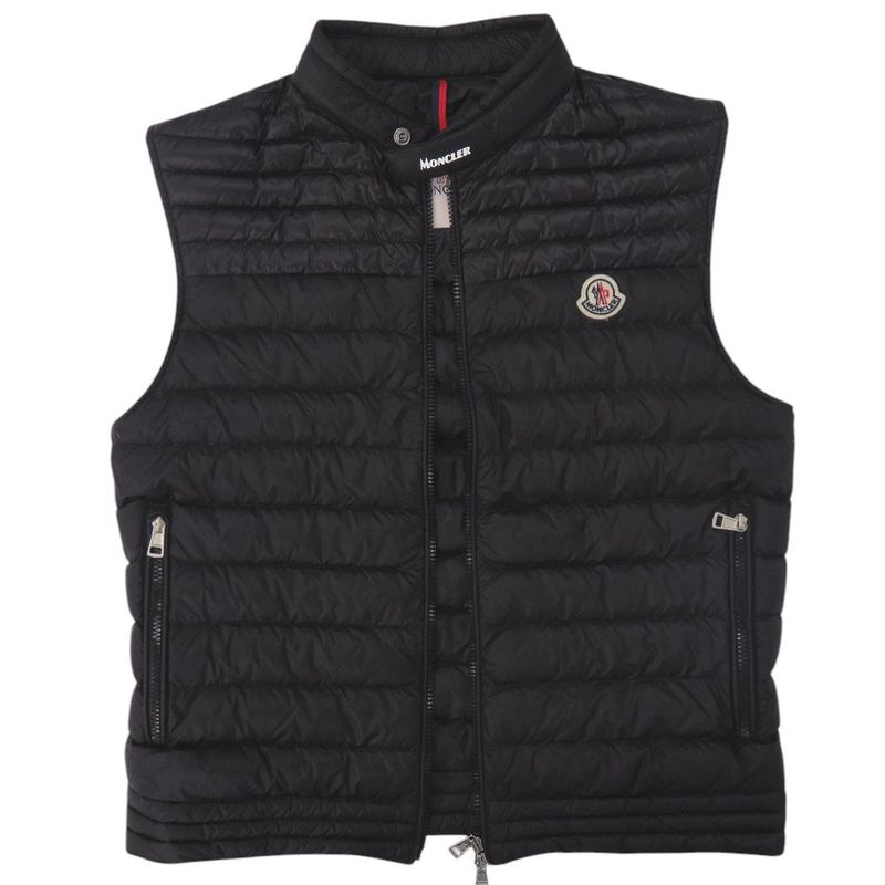 Moncler 2 Silver Nylon Black Down Vest