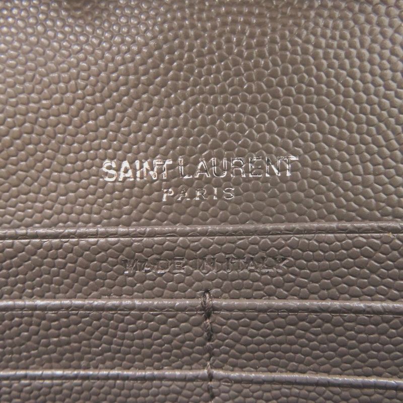 Saint Laurent Paris Cassandra Leather Gray Shoulder Bag Chain Wallet