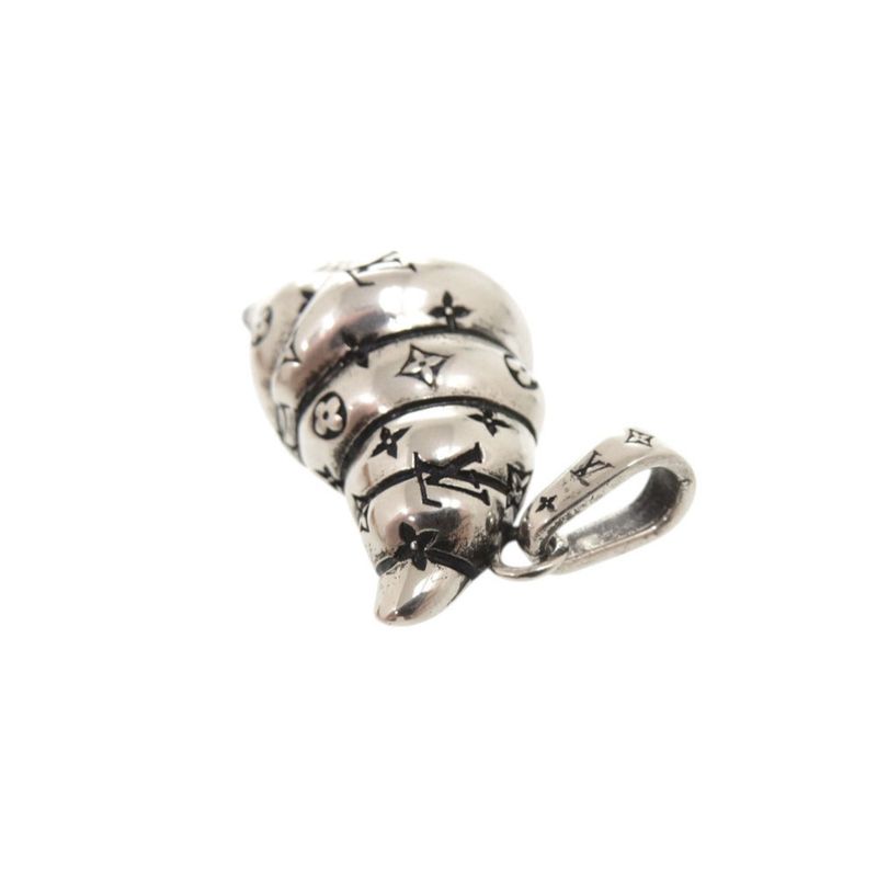 Louis Vuitton Charm LV Croissant Metal Silver Pendant Top