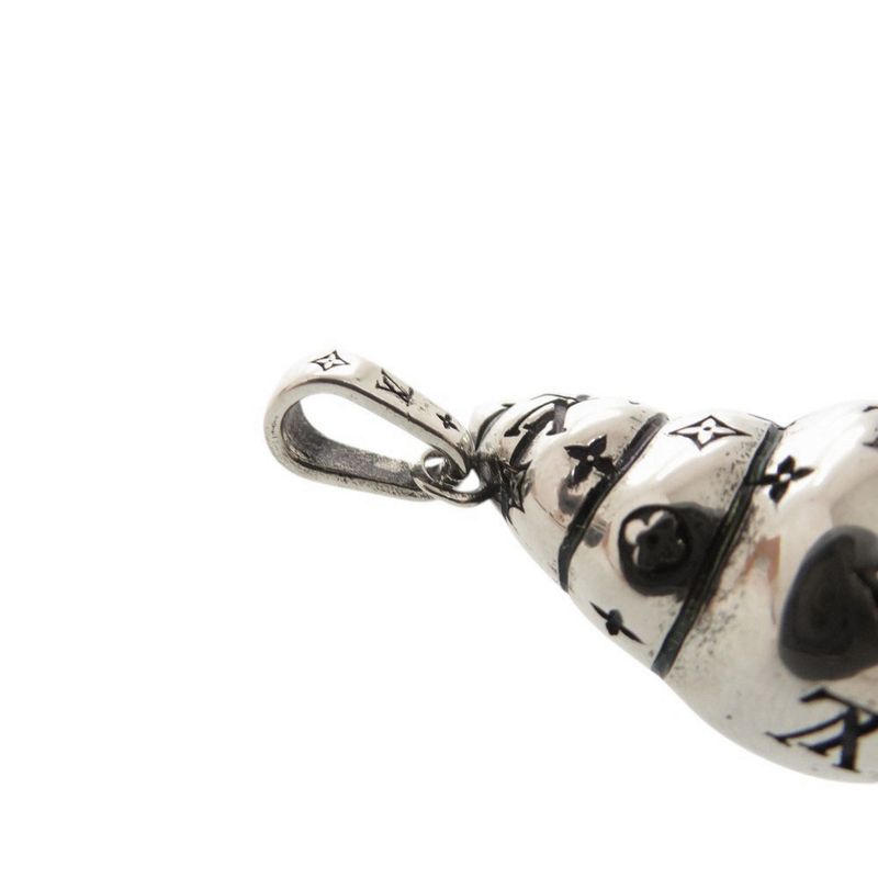 Louis Vuitton Charm LV Croissant Metal Silver Pendant Top