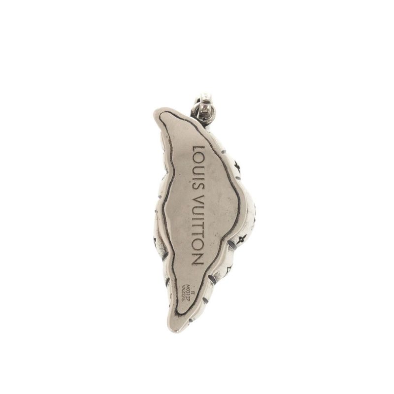 Louis Vuitton Charm LV Croissant Metal Silver Pendant Top