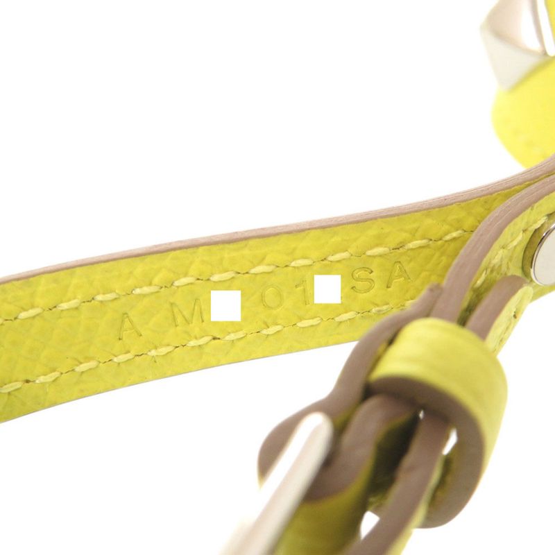 Hermes Porte Cles Collier de Chien Veau Epsom Lime Silver Key Holder Bag Charm