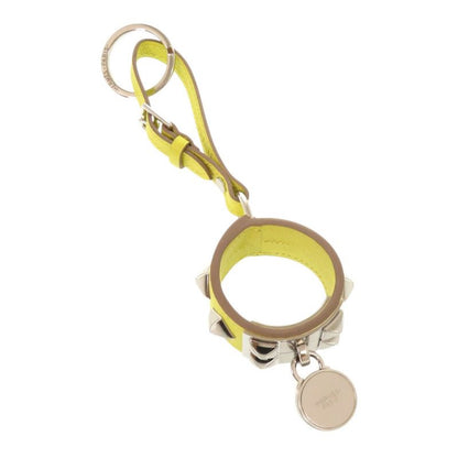 Hermes Porte Cles Collier de Chien Veau Epsom Lime Silver Key Holder Bag Charm