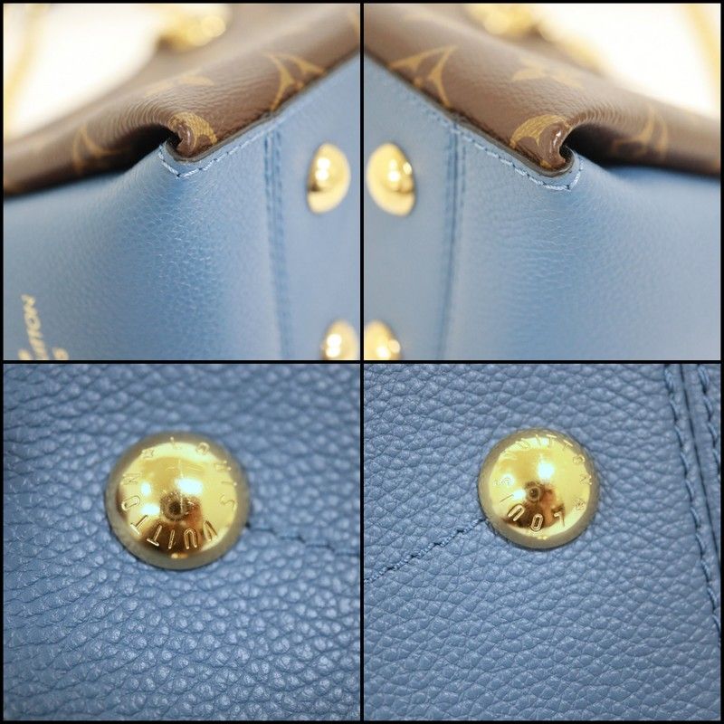 Louis Vuitton Calf Nnu BB Shoulder Bag Monogram Brown Blue