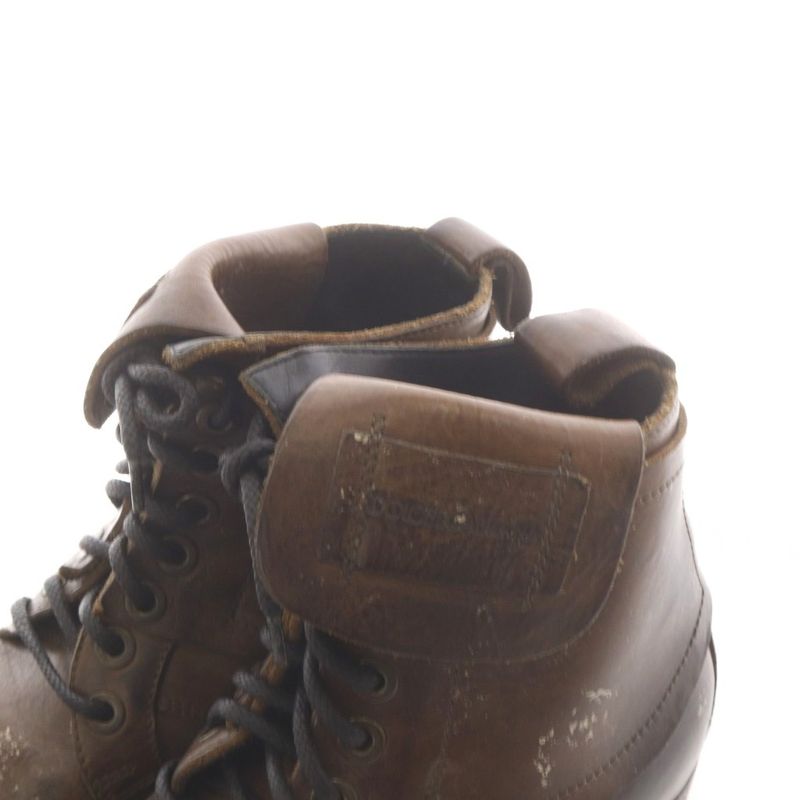 Dolce & Gabbana Short Boots Lace Up Leather Processing 6.5 Brown