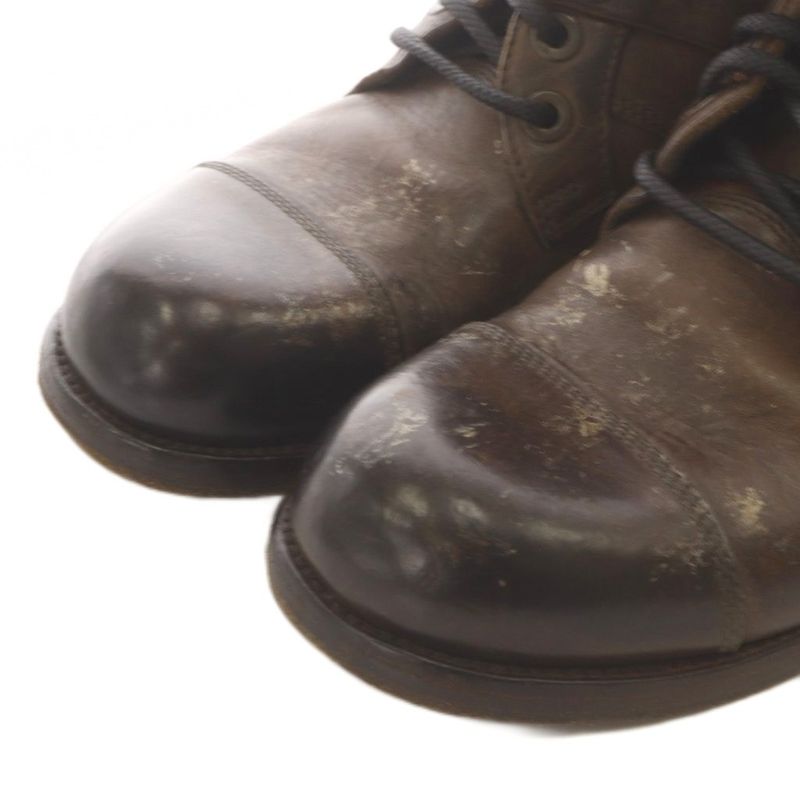 Dolce & Gabbana Short Boots Lace Up Leather Processing 6.5 Brown