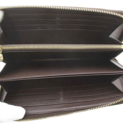 Louis Vuitton Zippy Wallet Zip Around Coin Purse Bill Brown Damier Checkered