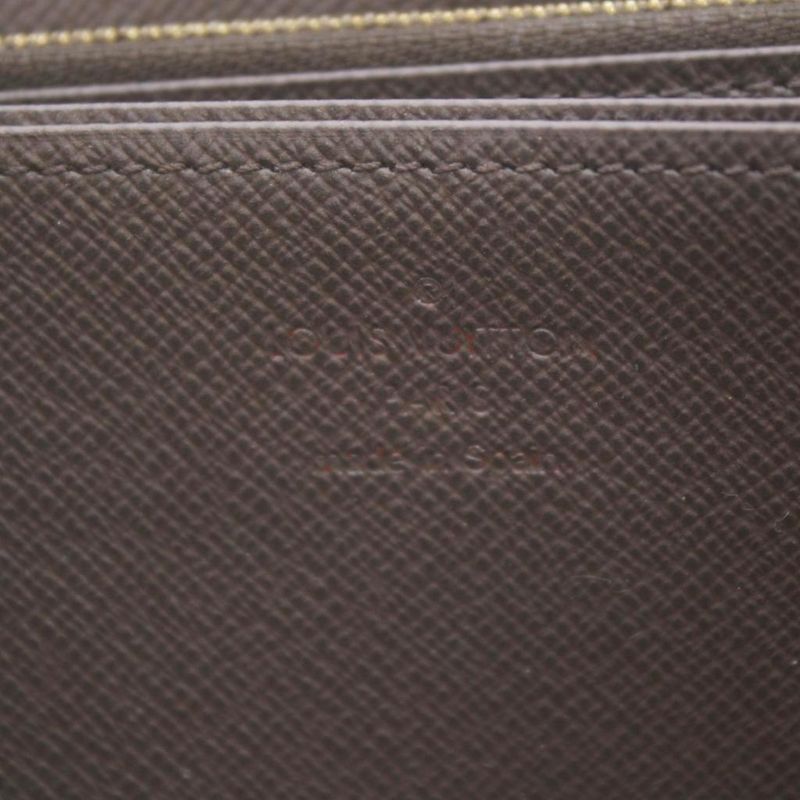 Louis Vuitton Zippy Wallet Zip Around Coin Purse Bill Brown Damier Checkered