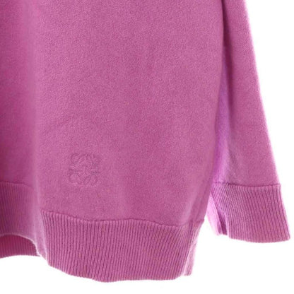 Loewe Anagram Embroidery Cashmere Neck Sweater Knit Pullover Xs Purple CX