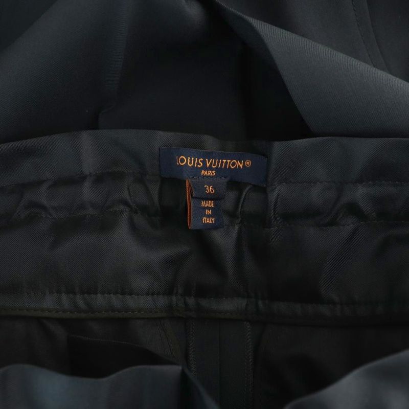 Louis Vuitton Trompe L'oeil Pants Tapered Double Waist Tuck 36 Navy CX