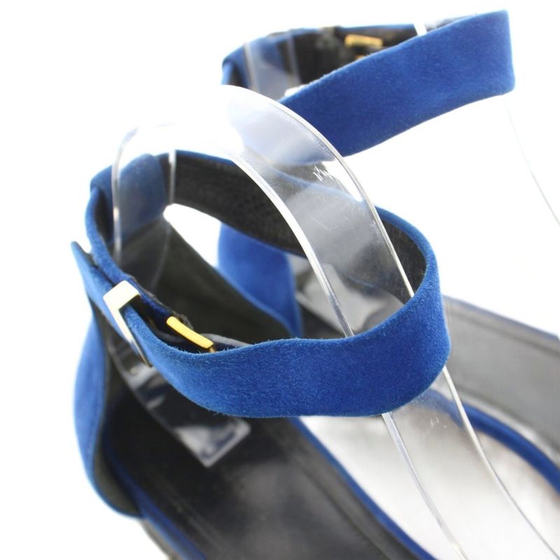 Celine Sandals Strap Suede 39 Blue KU