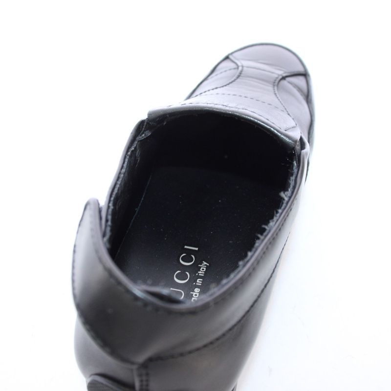 Gucci Slip on Shoes Leather 35.5 Black TK