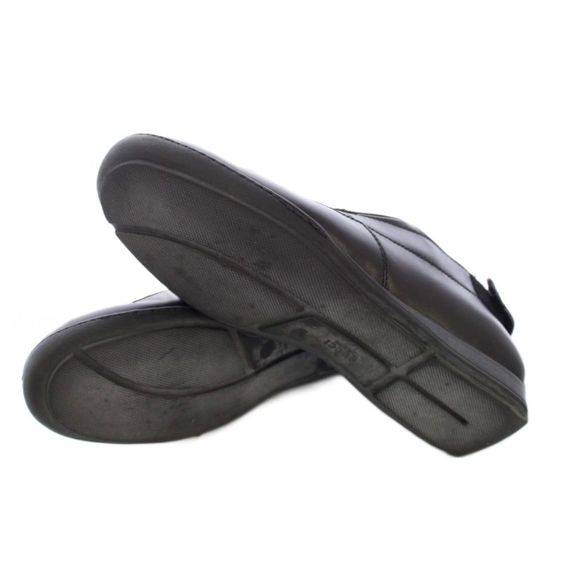 Gucci Slip on Shoes Leather 35.5 Black TK