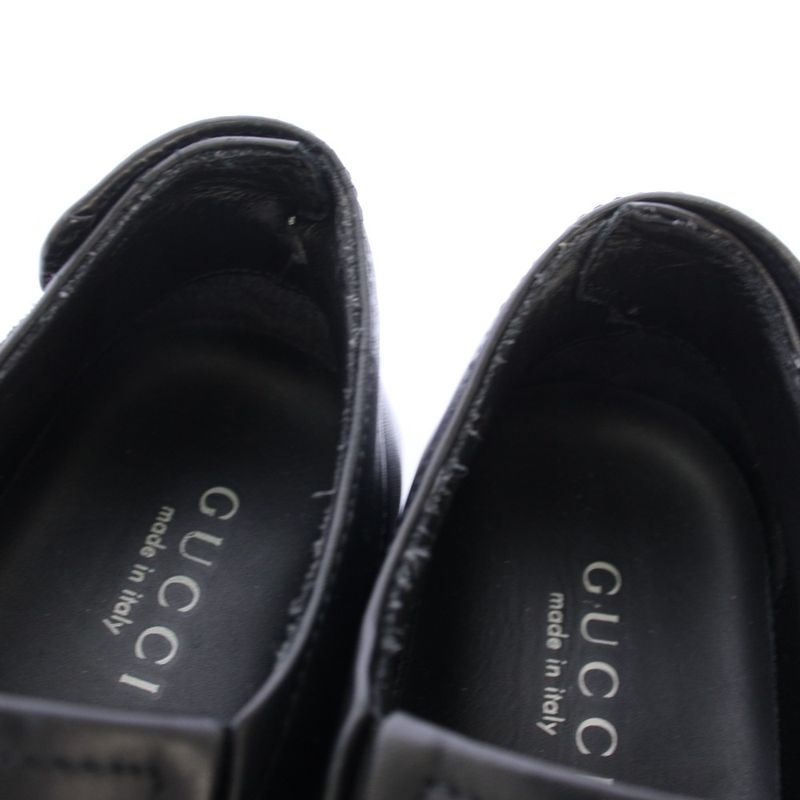 Gucci Slip on Shoes Leather 35.5 Black TK