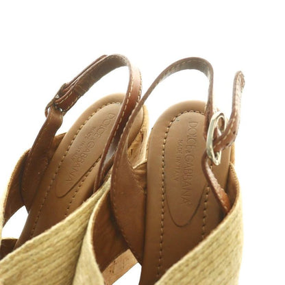 Dolce & Gabbana Jute Ring Back Sandals Beige SS