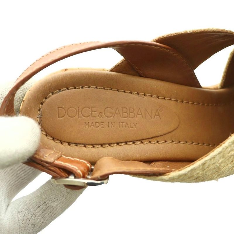 Dolce & Gabbana Jute Ring Back Sandals Beige SS