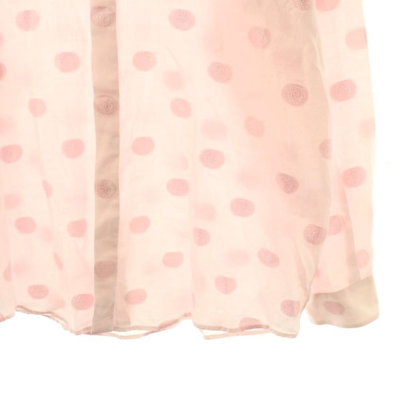 Versace Gianni Long Sleeve Shirt Dot Satin Light Pink CX