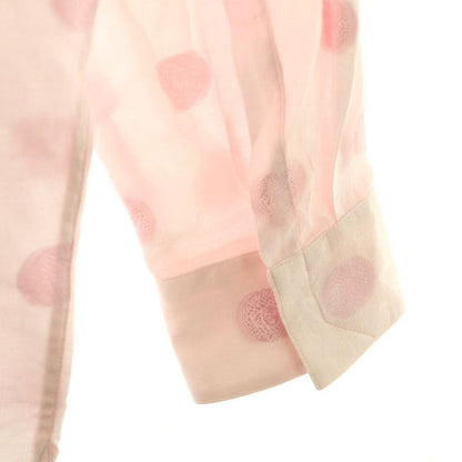 Versace Gianni Long Sleeve Shirt Dot Satin Light Pink CX