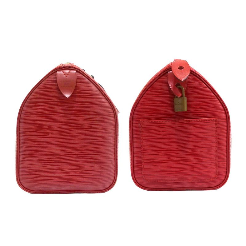 Louis Vuitton Speedy 25 Epi Red Gold Handbag Missing Key