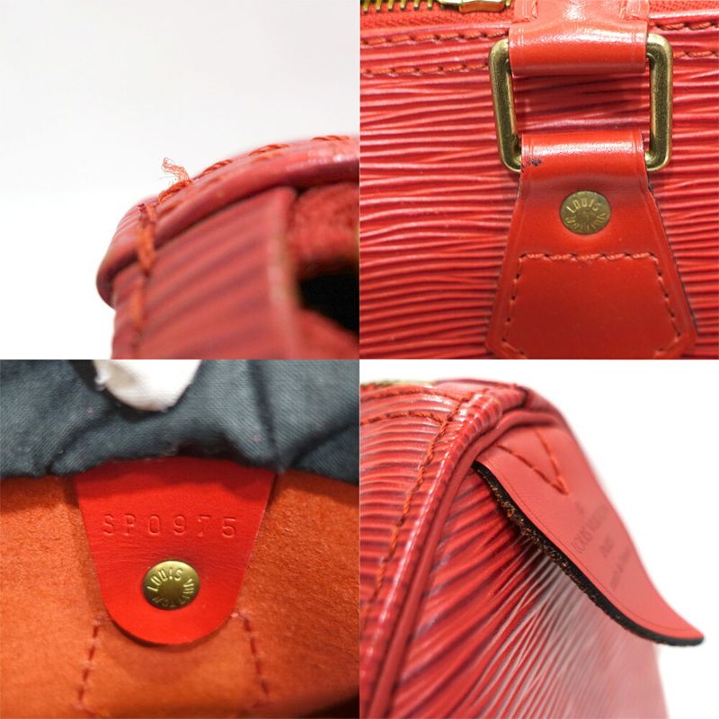 Louis Vuitton Speedy 25 Epi Red Gold Handbag Missing Key