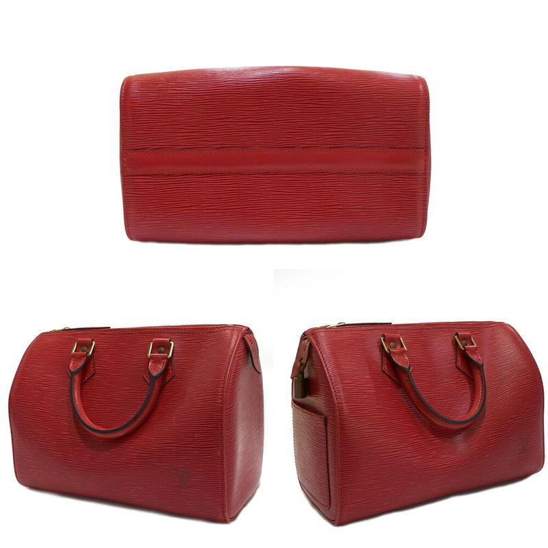 Louis Vuitton Speedy 25 Epi Red Gold Handbag Missing Key