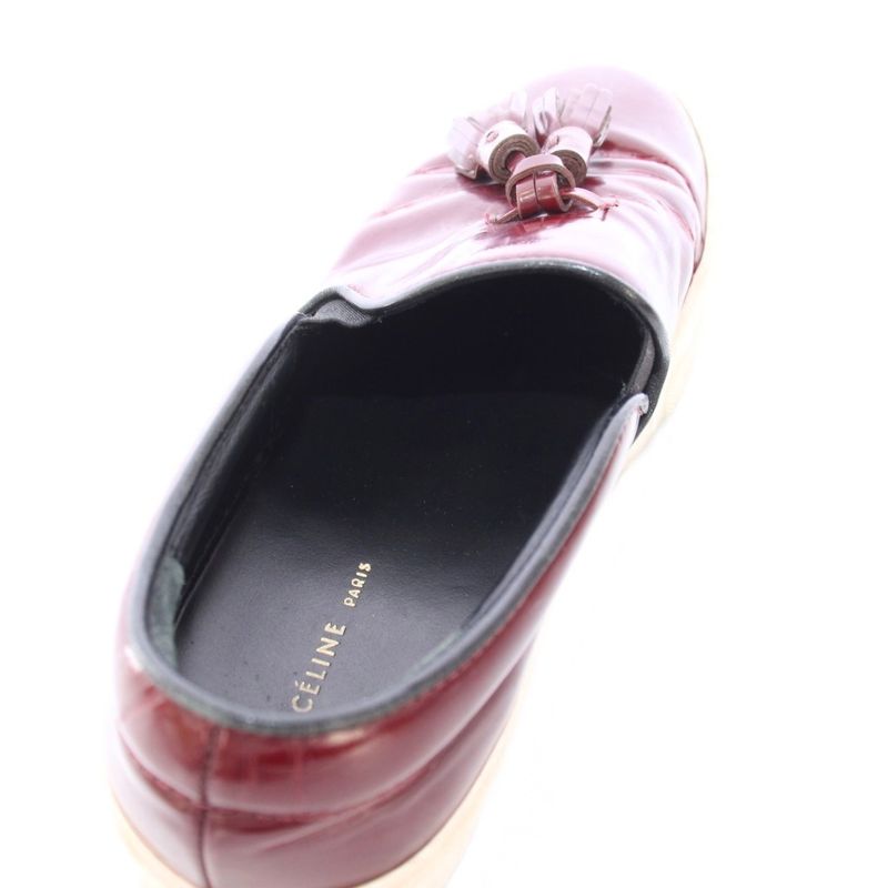 Celine Phoebe Philo Era Fringe Slip on Leather Shoes 36 Gold TK