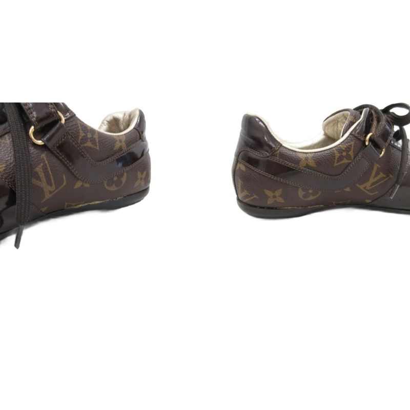 Louis Vuitton Globetrotter Monogram Sneakers Shoes Low Cut 36.5 Brown