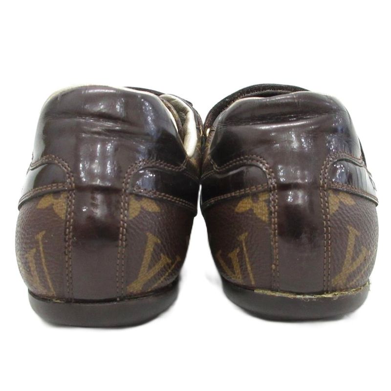 Louis Vuitton Globetrotter Monogram Sneakers Shoes Low Cut 36.5 Brown