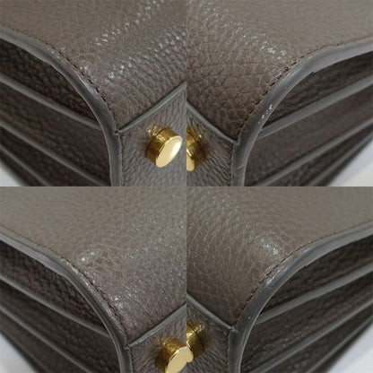 Saint Laurent Sac de Jour Nano Handbag 2-Way Leather Brown Gold