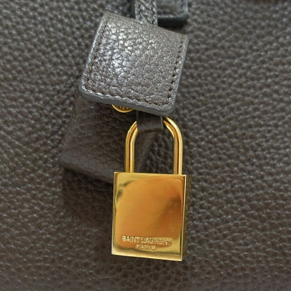 Saint Laurent Sac de Jour Nano Handbag 2-Way Leather Brown Gold