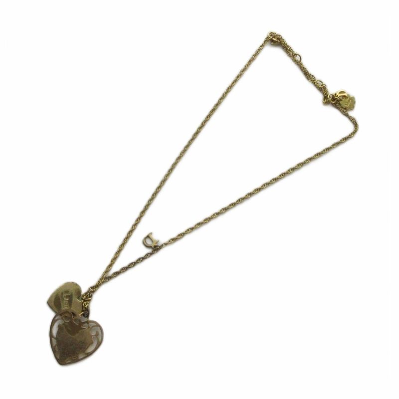 Dior Necklace Pendant Logo Heart Gold