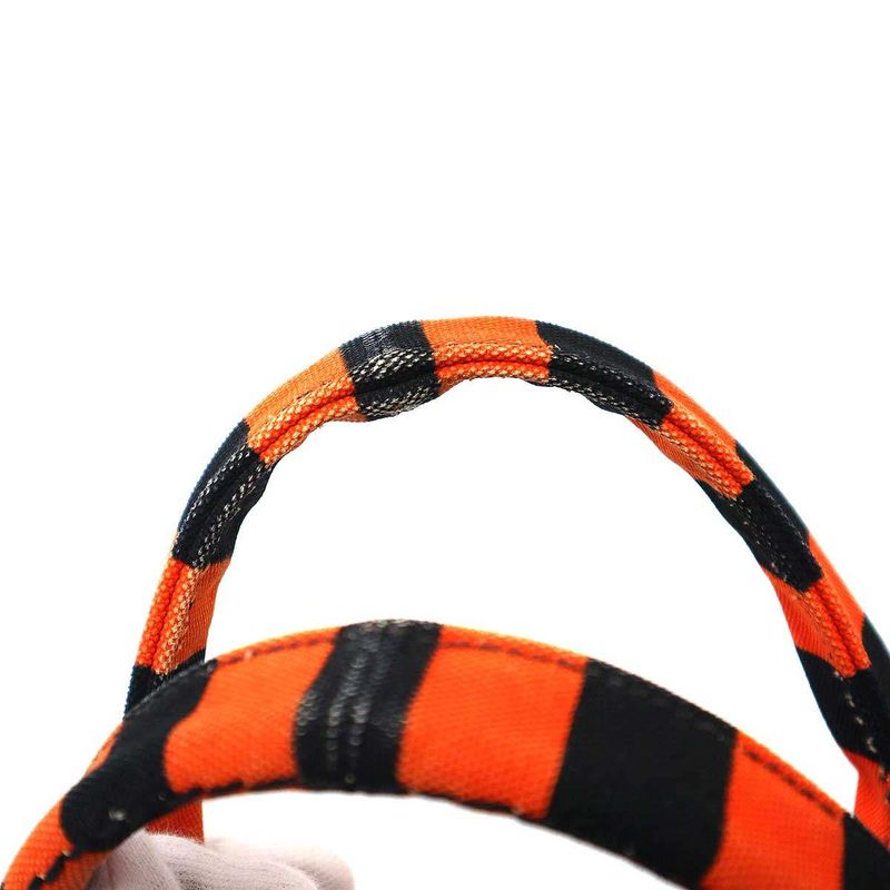 Prada Canapa Border Canvas Tote Red Black