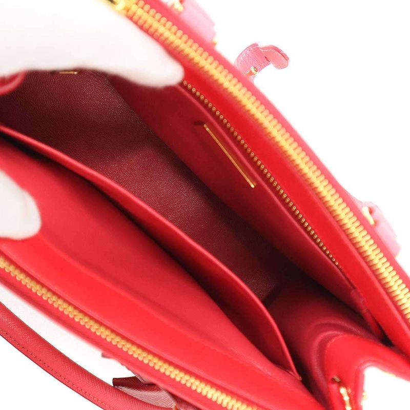 Prada Galleria Saffiano Special Edition Small Bicolor Shoulder Bag Red Orange
