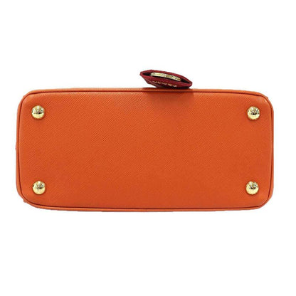 Prada Galleria Saffiano Special Edition Small Bicolor Shoulder Bag Red Orange