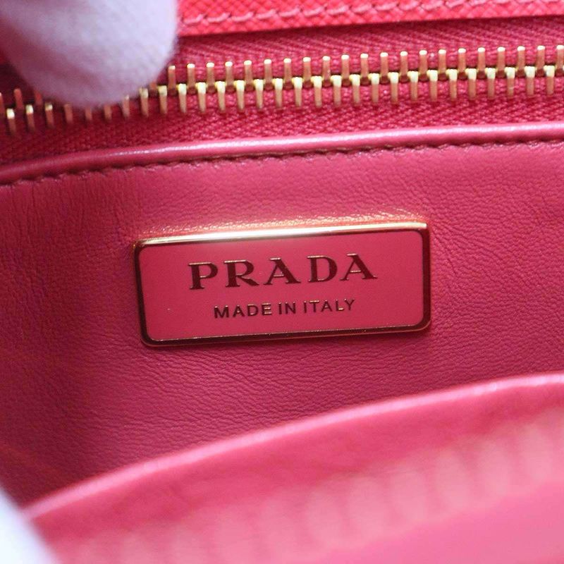 Prada Galleria Saffiano Special Edition Small Bicolor Shoulder Bag Red Orange
