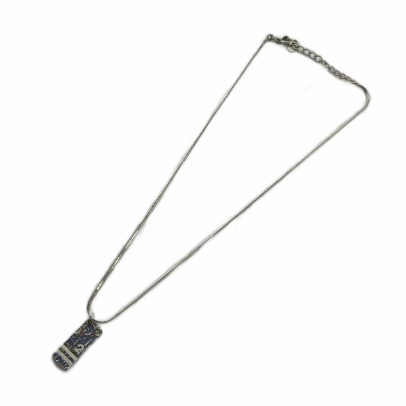 Dior Trotter Necklace Pendant Logo Silver