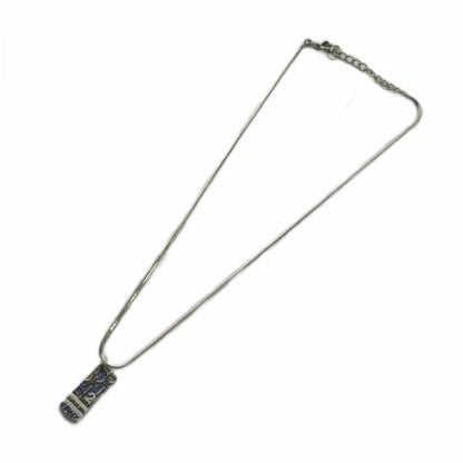Dior Trotter Necklace Pendant Logo Silver