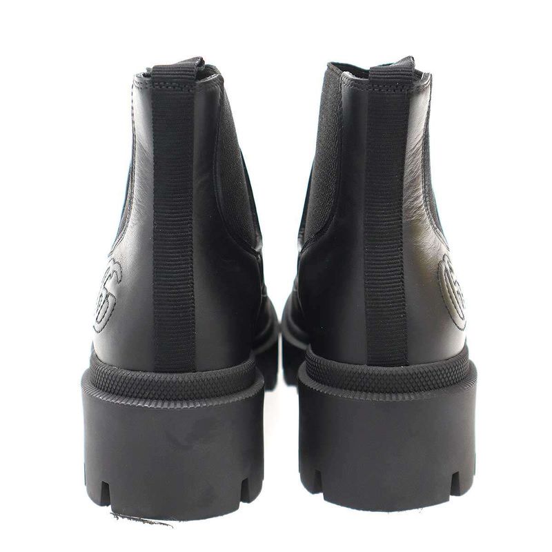 Gucci Side Gore Leather Boots Black 36.5