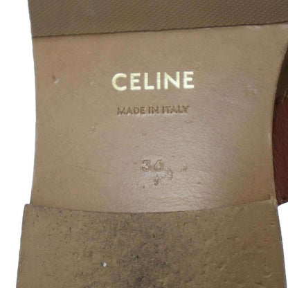 Celine Triomphe Thong Sandals Brown 36