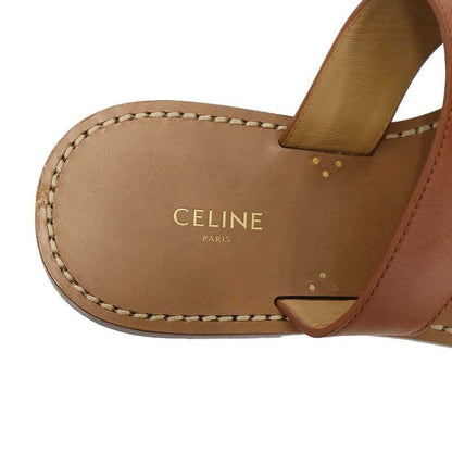 Celine Triomphe Thong Sandals Brown 36