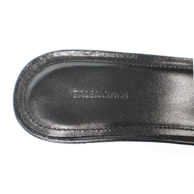 Balenciaga Cagole Studded Leather Mules Mule Sandals Black 36