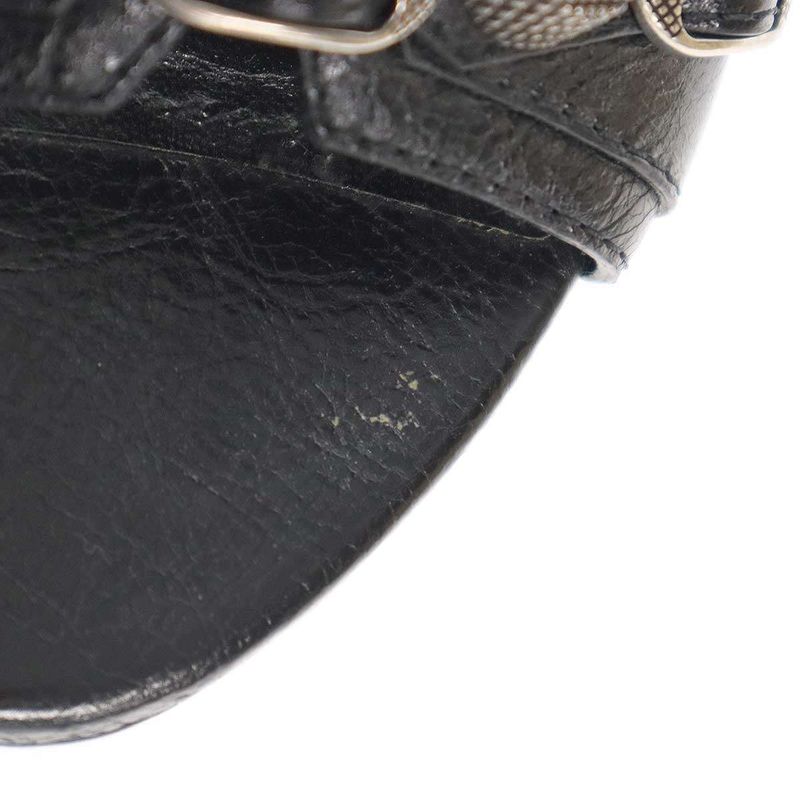 Balenciaga Cagole Studded Leather Mules Mule Sandals Black 36