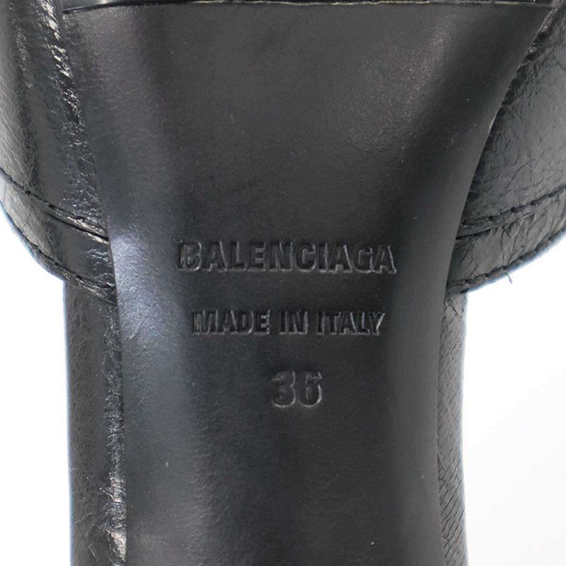 Balenciaga Cagole Studded Leather Mules Mule Sandals Black 36