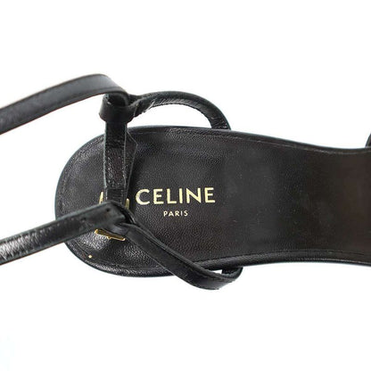 Celine Triomphe Charm Leather Sandals Black 36