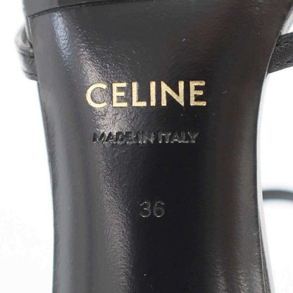 Celine Triomphe Charm Leather Sandals Black 36