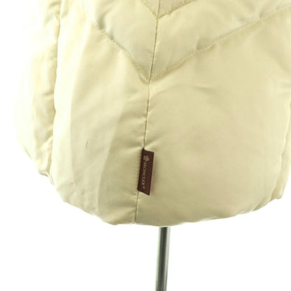Moncler Brown Tag Down Jacket Hooded Fur 1 Ivory ES