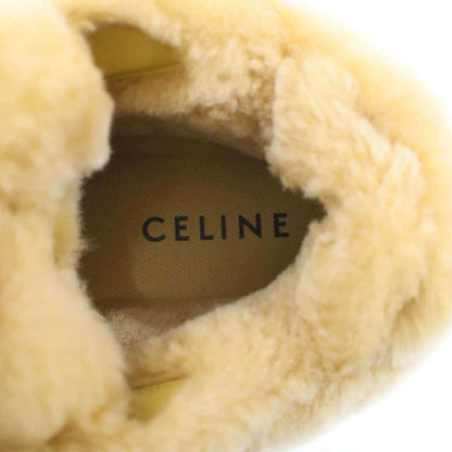 Celine Huntington Low Top Sneakers Shearling Beige 36