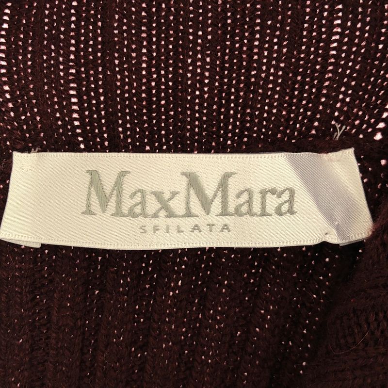 Max Mara Maxmara Wool Cashmere High Neck Knit Sweater Burgundy XS