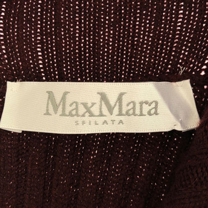 Max Mara Maxmara Wool Cashmere High Neck Knit Sweater Burgundy XS